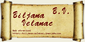 Biljana Velanac vizit kartica